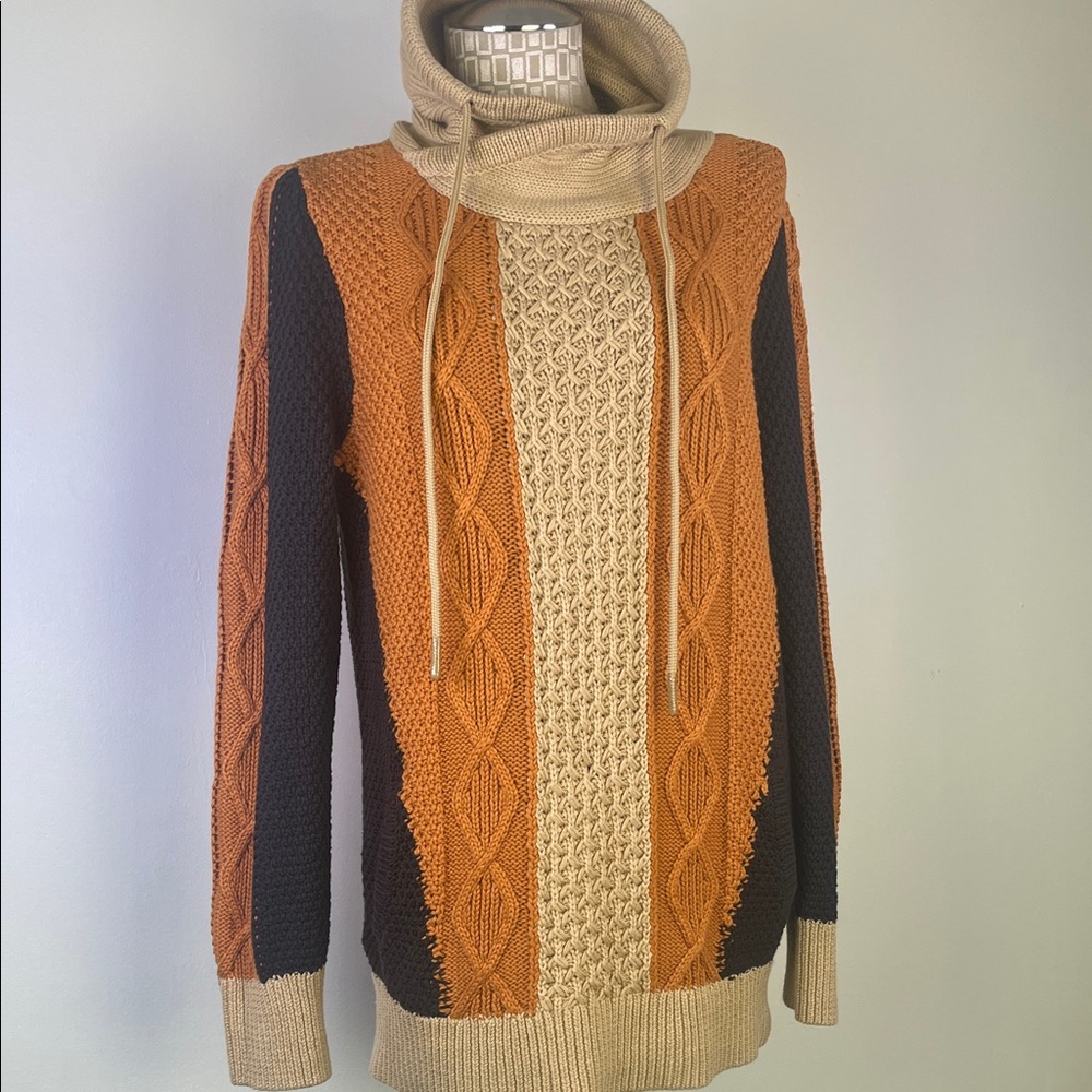 Cozy Bean Signature Multicolor Cowl Neck Sweater